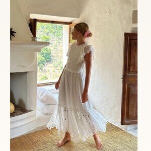 Sea New York 0 White Eyelet Maxi Dress